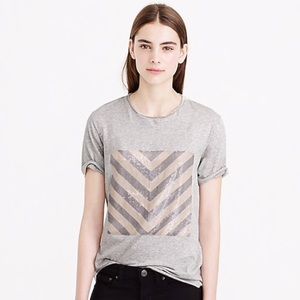 J.Crew Sequin chevron t-shirt size S